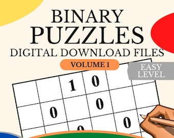 Easy Binary Puzzle Book - 200 Puzzles - Digital Download