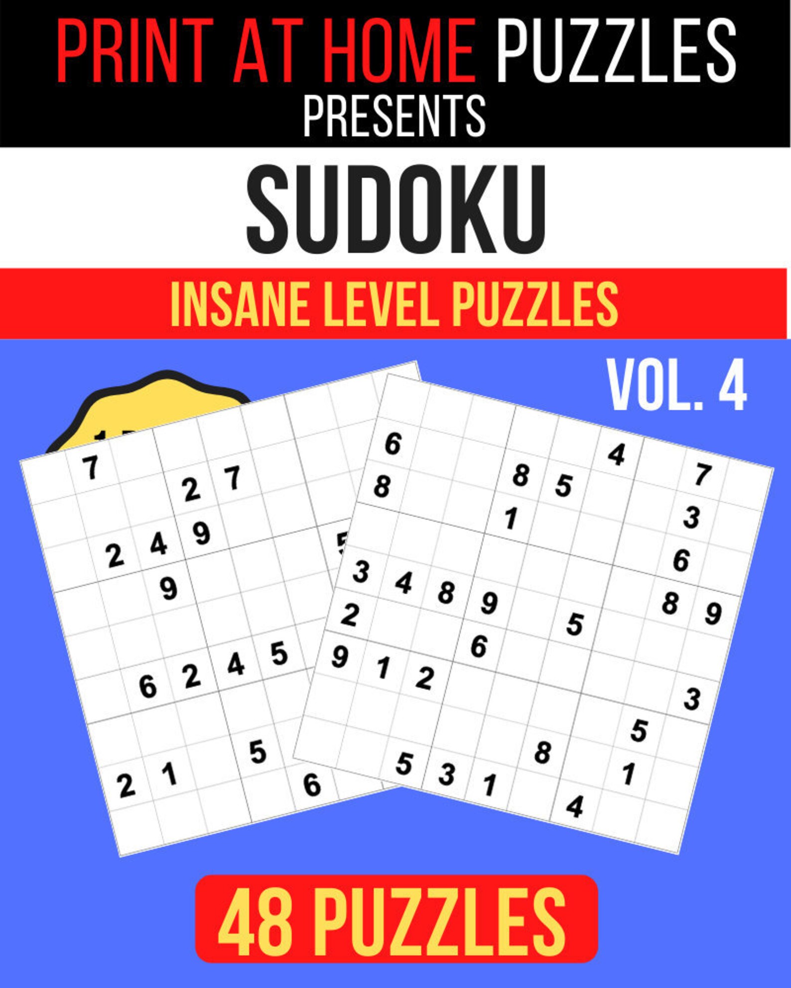 Sudoku Insane Level Puzzles Vol. 4 Etsy