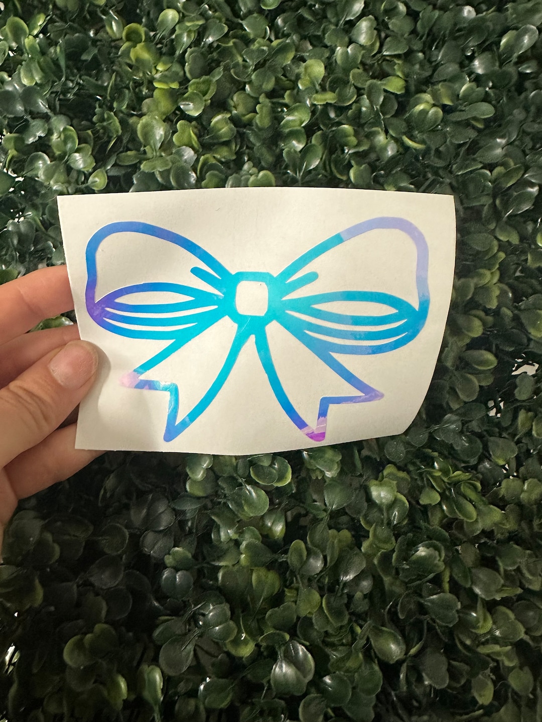 Cute Bow Decal, Kawaii Bow Car Decal, Holographic Bow Stickers, Kawaii