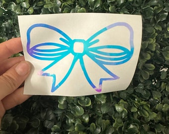 Cute Bow Decal, Kawaii Bow Car Decal, Holographic Bow Stickers, Kawaii Waterproof Decal Stickers, JDM Car Accessories, Kawaii Vinyl