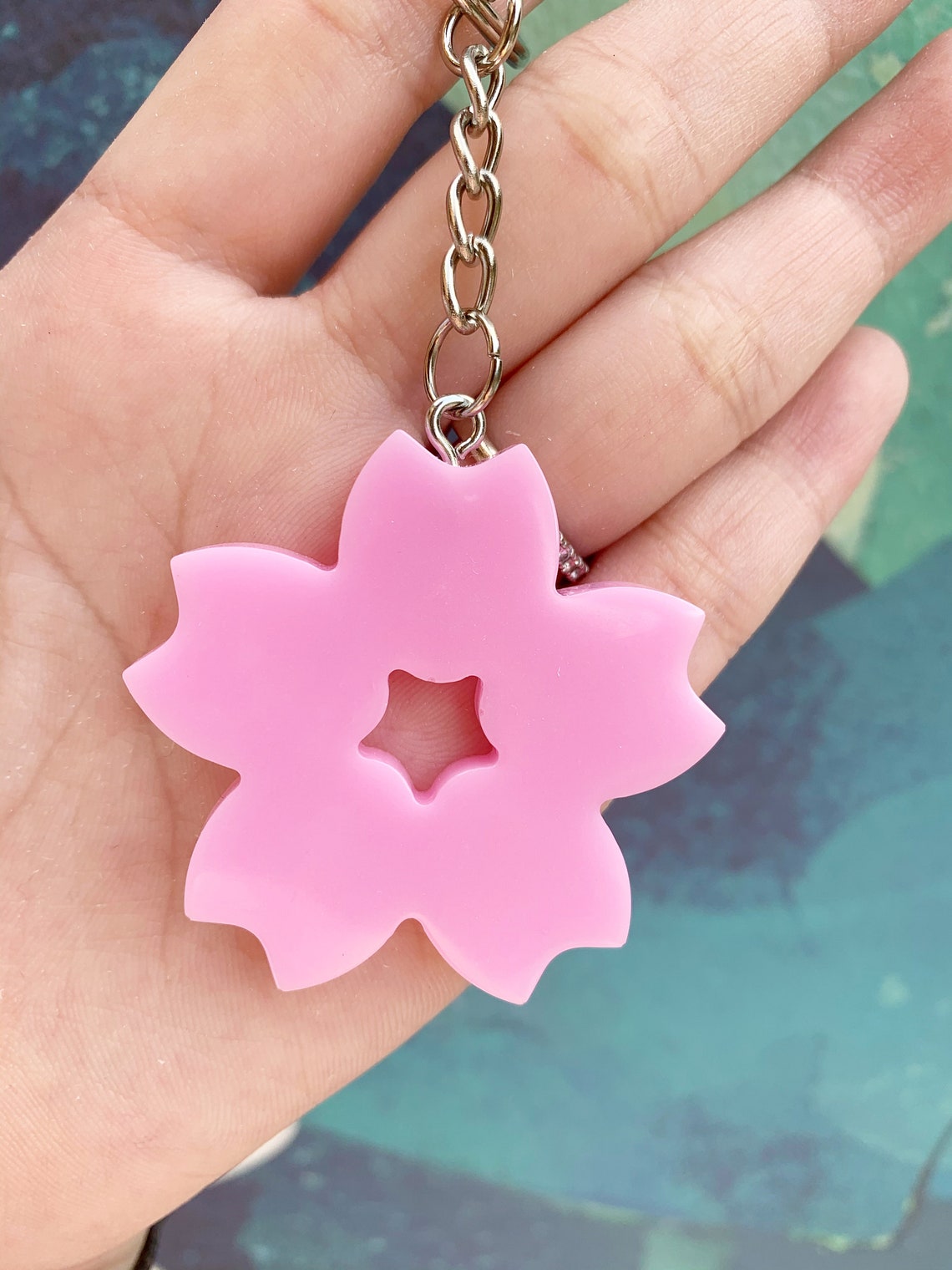 Cherry Blossom Keychain Sakura Keychain Sakura Flowers with Etsy