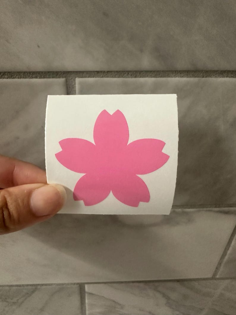 Sakura Flower Holographic Vinyl, Cherry Blossom Vinyl Decal, Sakura Petals Die Cut Stickers Pack, Kawaii Decals, Kawaii Car Vinyl Decals Dark Pink