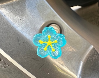 Cherry Blossoms Valve Caps, Sakura Valve Caps, Sakura Blossom Shaped Stem Valve Caps, JDM Car Accessories, Kawaii Car Accessories, Flowers