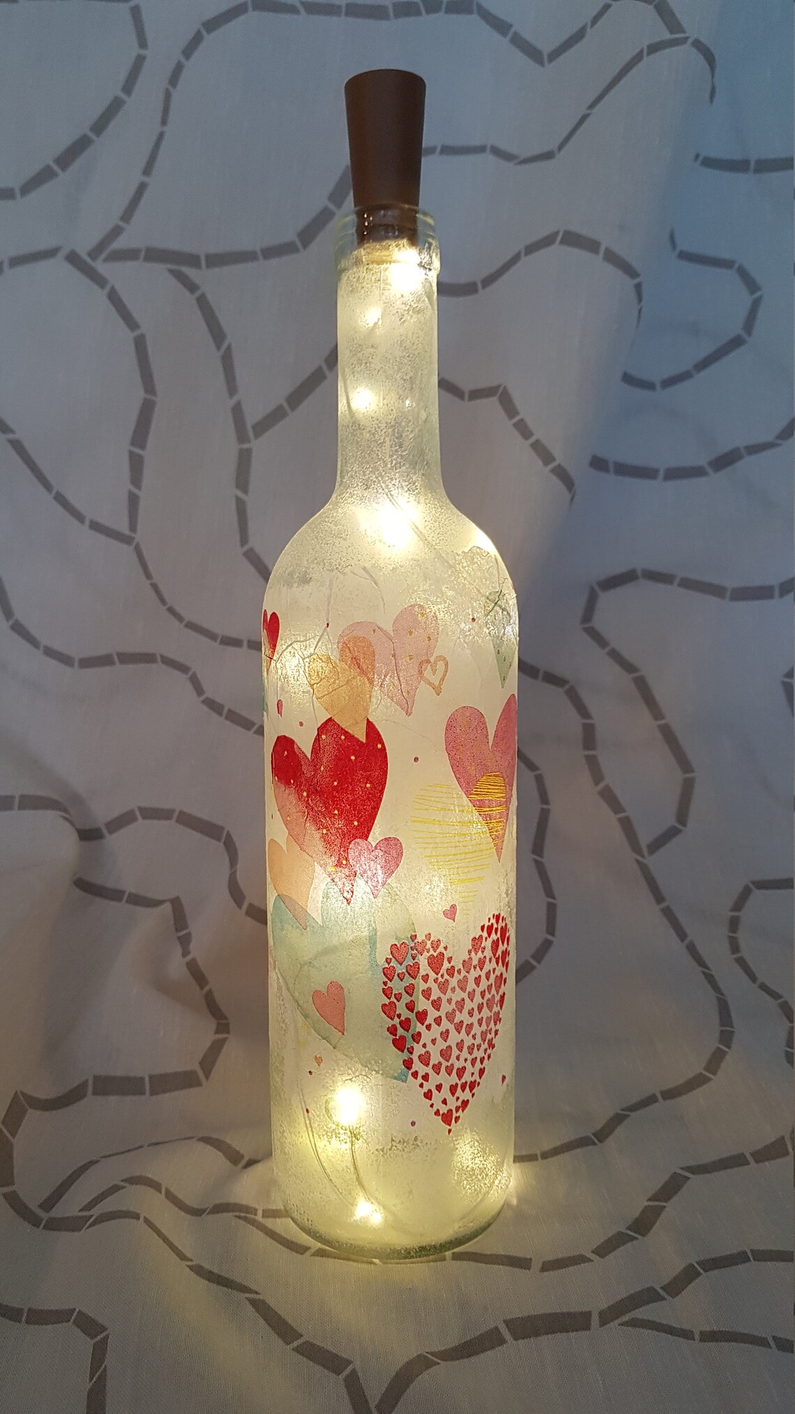 Light bottle colorful hearts Etsy