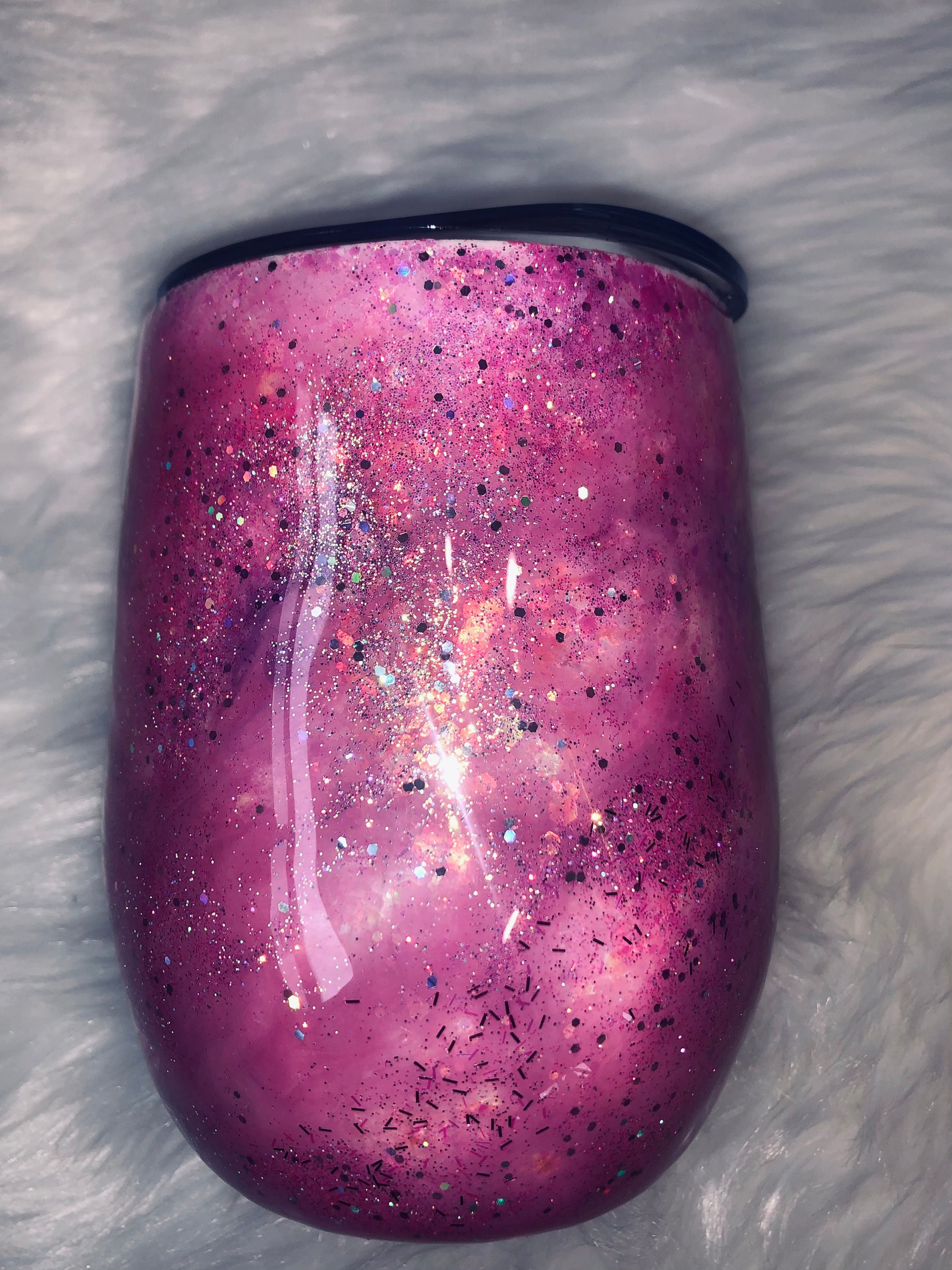 Pink glitter wine tumbler Etsy