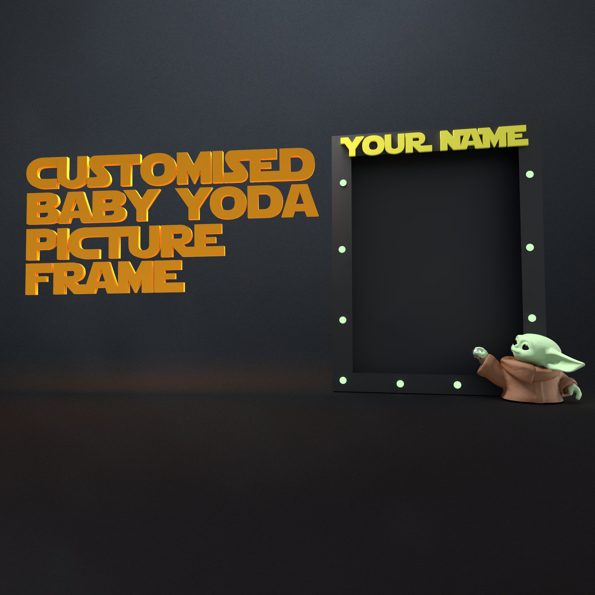 Custom Baby yoda Picture Frame Etsy
