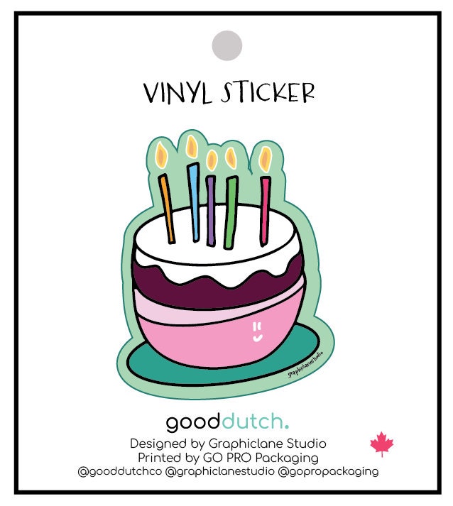 Birthday Cake Vinyl Sticker / Birthday Sticker/laptop Sticker/cake ...