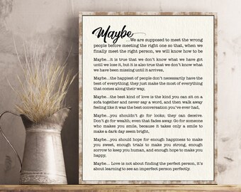 Maybe Wedding Poem - Etsy