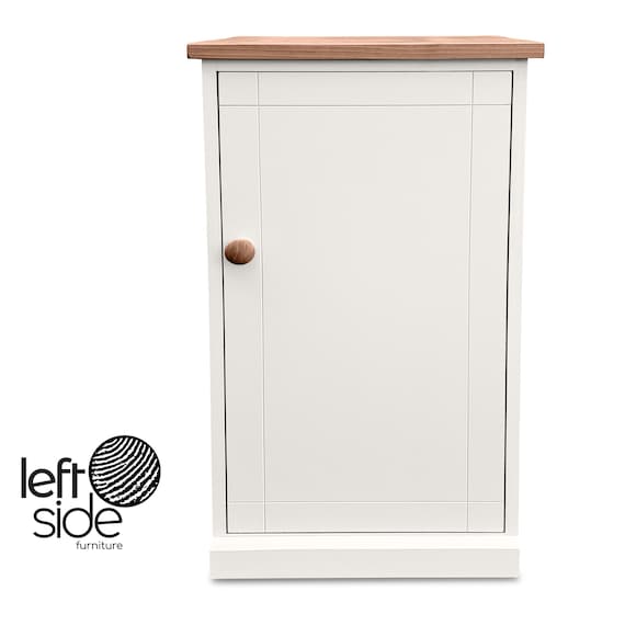 Handmade Narrow Side Table Cabinet: Small Cupboard with Adjustable Shelves