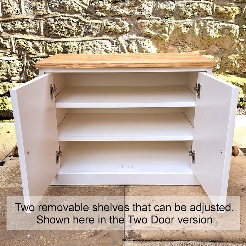 Handmade Narrow Side Table Cabinet: Small Cupboard with Adjustable Shelves bild 5