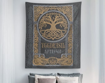 Celtic Norse Nordic Viking Goddess Wiccan Wicca Yule Yggdrasil Tapestry Yoga Tapestries Wall Hanging Home Decoration Bedroom Decor Living Room Door Curtain Balcony Room Divider 80 X 60 Inch