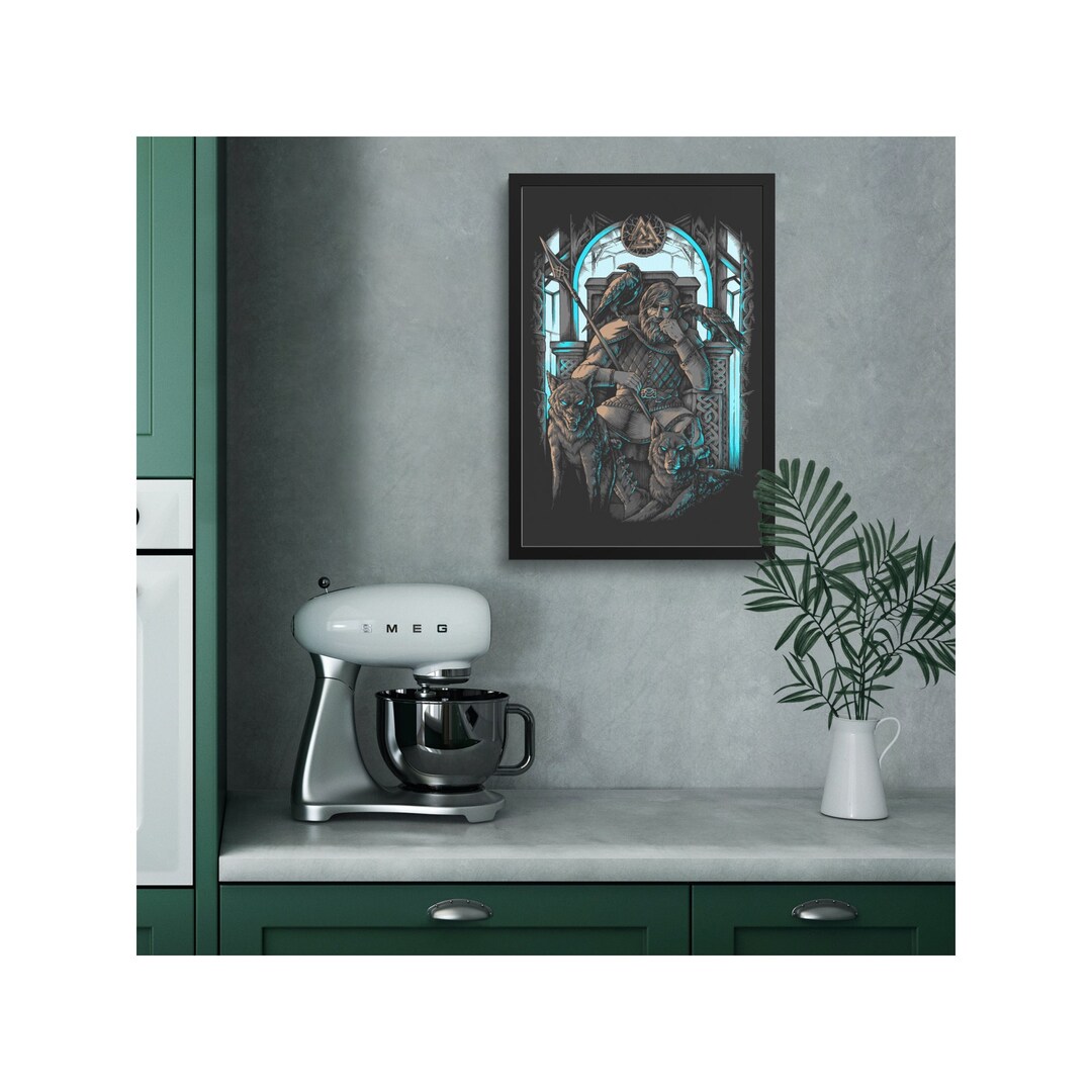 Odin Valhalla Norse Mythology Viking Framed Art Print Viking Etsy