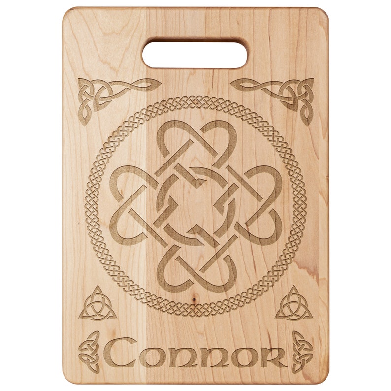 Celtic Knot Personalized Cutting Board, Ireland Irish Gifts, Celtic Pagan Clover Knot, Gaelic Celt, Gaeilge, Eire, Rustic Home Decor Gift image 6