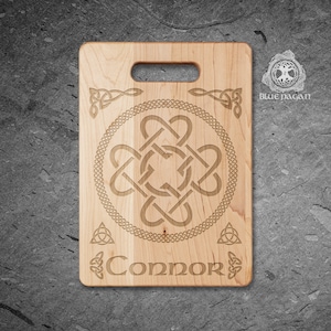 Celtic Knot Personalized Cutting Board, Ireland Irish Gifts, Celtic Pagan Clover Knot, Gaelic Celt, Gaeilge, Eire, Rustic Home Decor Gift image 1