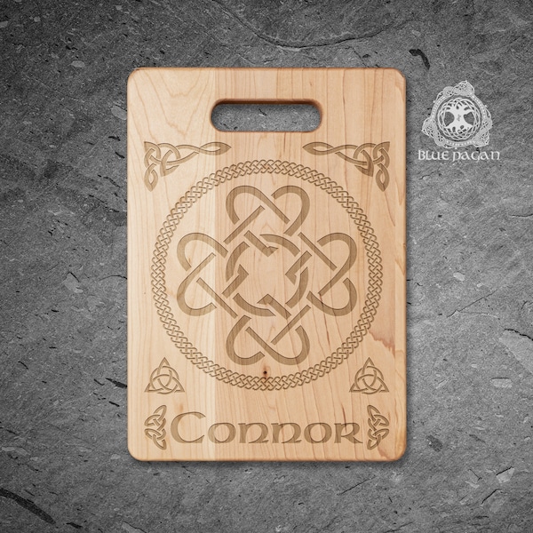 Celtic Knot Personalized Cutting Board, Ireland Irish Gifts, Celtic Pagan Clover Knot, Gaelic Celt, Gaeilge, Eire, Rustic Home Decor Gift