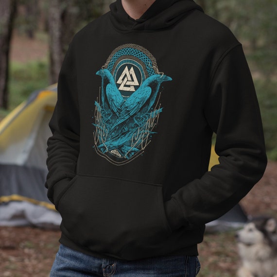Viking raven hoodie cheap