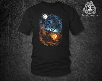 Norse Wolf Pagan Viking Shirt, Viking Norse Mythology Pagan Clothing, Nordic Ragnarok Wolves Tee, Paganism, Scandinavian Vikings Fenrir Gift