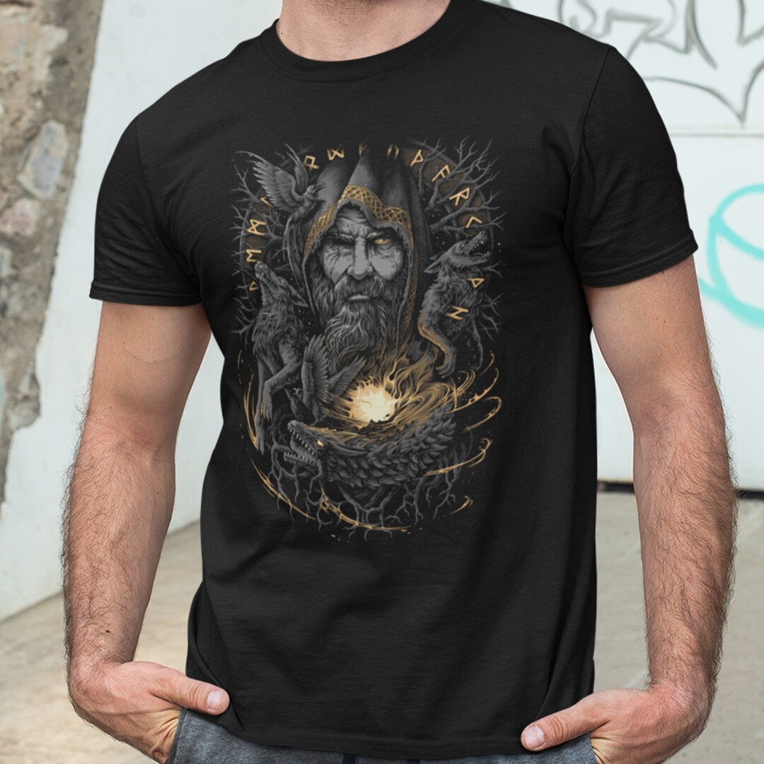 T-shirt Viking Fairylans Odino J1111 - Neuf Avec étiquettes, Design Graphique Vert