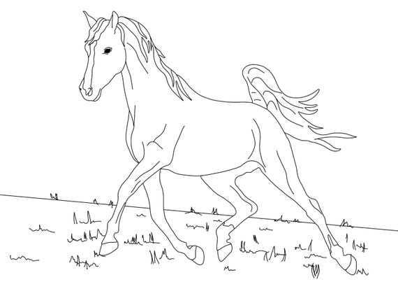 PRINTABLE set of 10 Horse colouring pages Digital download | Etsy