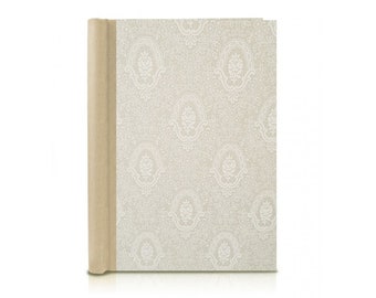 Carpeta con clip punta beige lino natural, A4