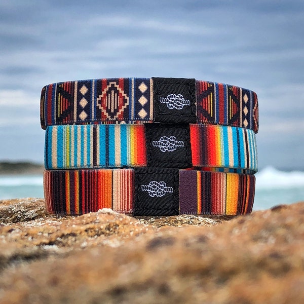 Sustainable Hair Ties made from 100% Recycled Plastics. Aztec/Mexican design