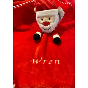 Personalised and embroidered santa or reindeer, soft micro fleece baby comforter, baby blanket, Christmas comforter, newborn gift, baby gift image 7