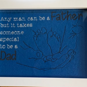 Vatertag gesticktes und gerahmtes Bild für Papa oder Stiefvater