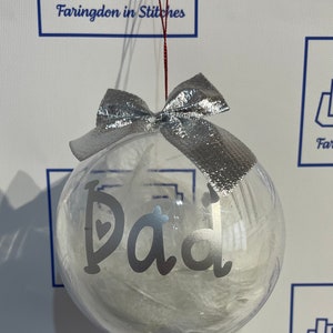 Personalised bauble, memorial bauble, name bauble, hanging christmas decoration, christmas bauble, remembrance bauble, pet memorial, bauble