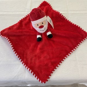 Personalised and embroidered santa or reindeer, soft micro fleece baby comforter, baby blanket, Christmas comforter, newborn gift, baby gift Santa