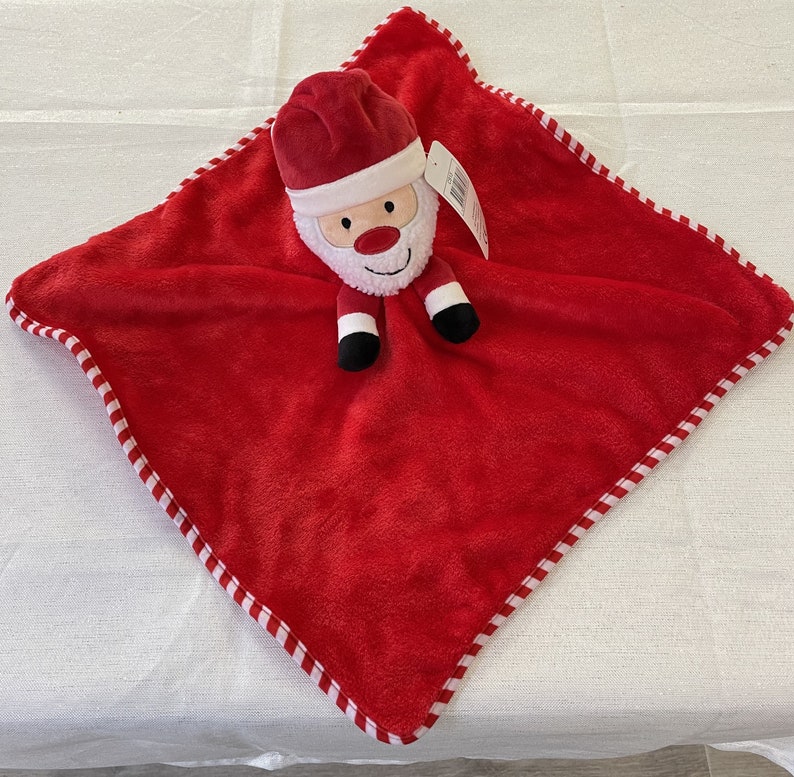 Personalised and embroidered santa or reindeer, soft micro fleece baby comforter, baby blanket, Christmas comforter, newborn gift, baby gift Santa