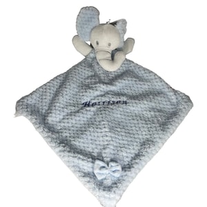 Personalised comforter, Embroidered elephant baby comforter, soft waffle comforter, baby waffle blanket, new born gift, baby shower gift,