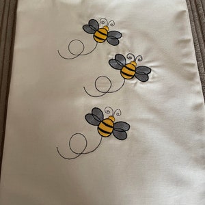 Small Embroidered Canvas tote, Calico tote bag, Fabric Tote Bag, Bee Shopping Bag, Book Bag, Various Designs, Humorous tote bag, dog tote