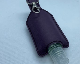 Vinyl, leatherette hand sanitiser holder, clip on sanitizer, keychain sanitiser, gift for loved ones, various colours