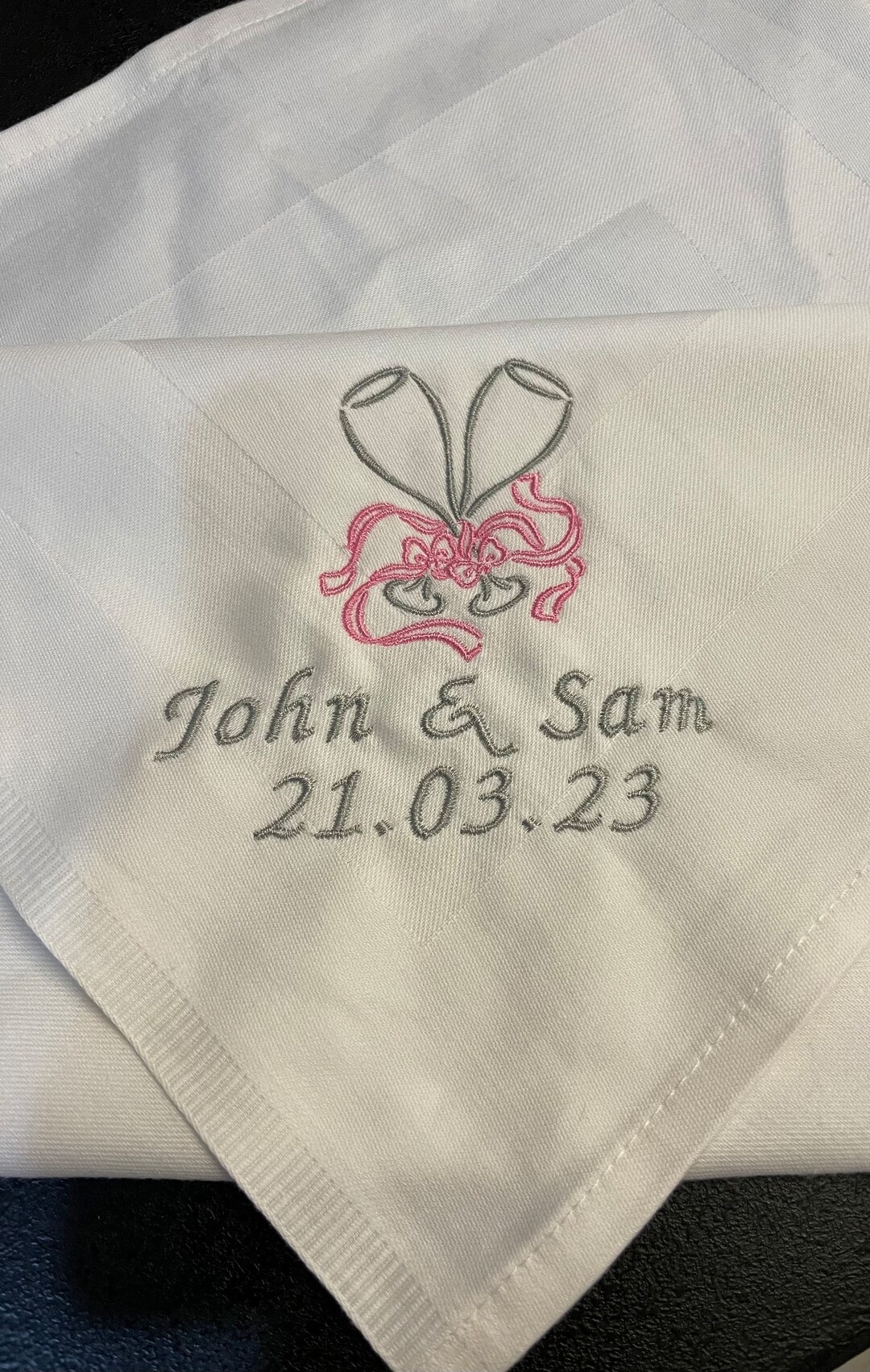 Embroidered White Wedding Napkins, 100% Cotton White Napkins ...