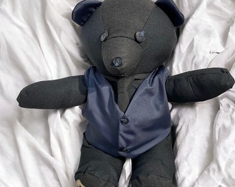 Memory Bear, keepsake memory bear, Memorial bear, bereavement bear, bear from clothing, handmade memory bear, personalised keepsake bear