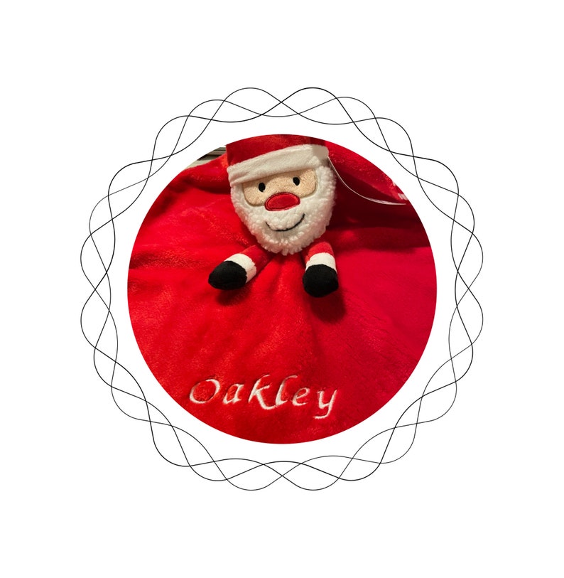 Personalised and embroidered santa or reindeer, soft micro fleece baby comforter, baby blanket, Christmas comforter, newborn gift, baby gift image 6