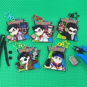 Yakuza Like a Dragon Pocket Circuit Legends 3D Epoxy Acrylic Charm Keychain (Ryu Ga Gotoku) Kiryu Kazuma Majima Goro
