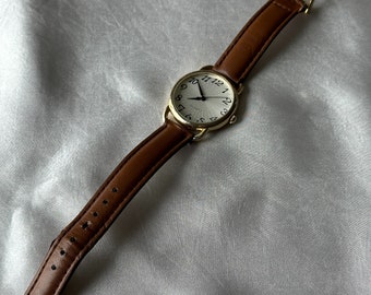 Brown Leather Strap Quartz Watch