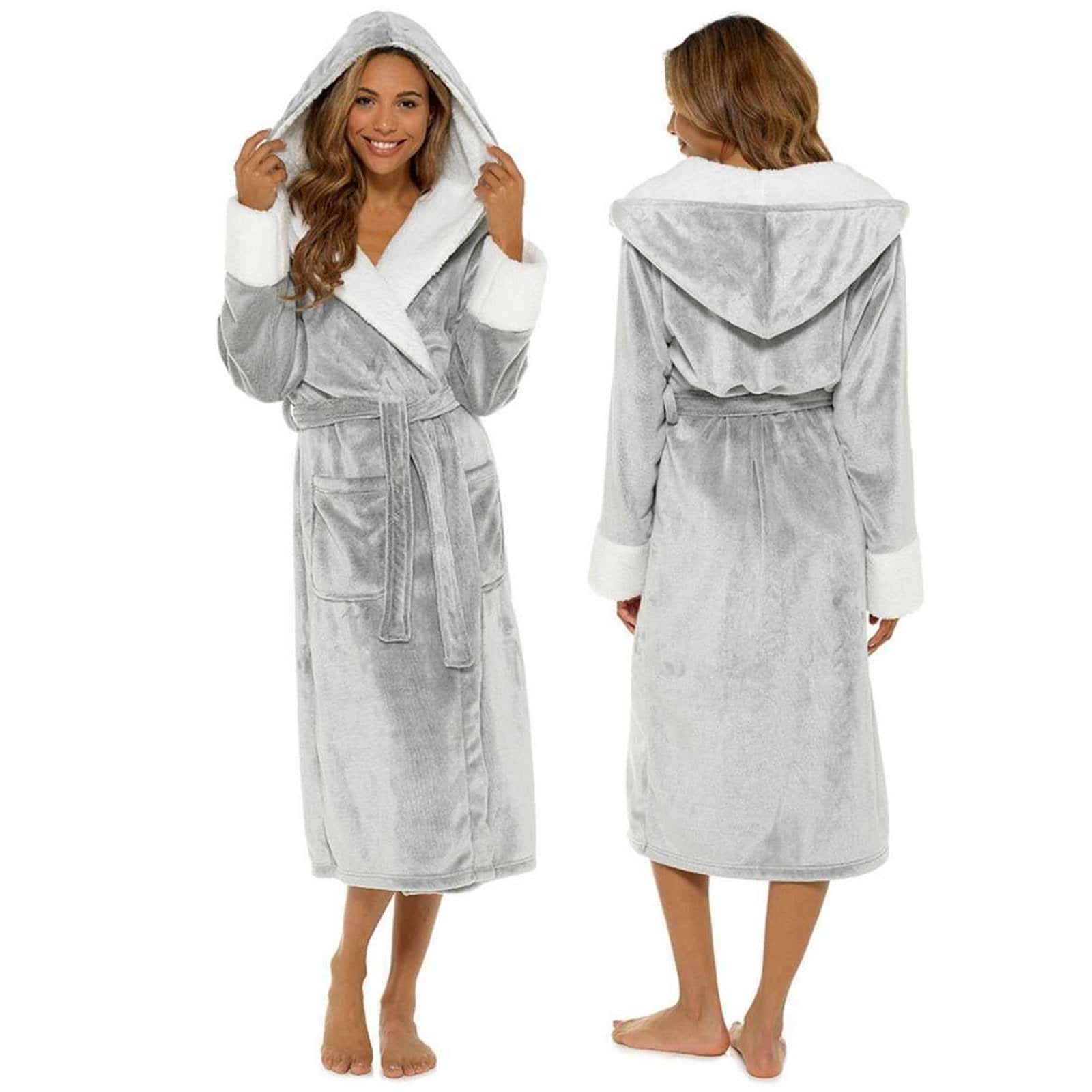 Women's Snuggle Silver Dressing Gown Ideal for Winter Etsy UK
