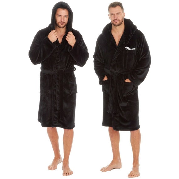 personalised mens fleece dressing gown