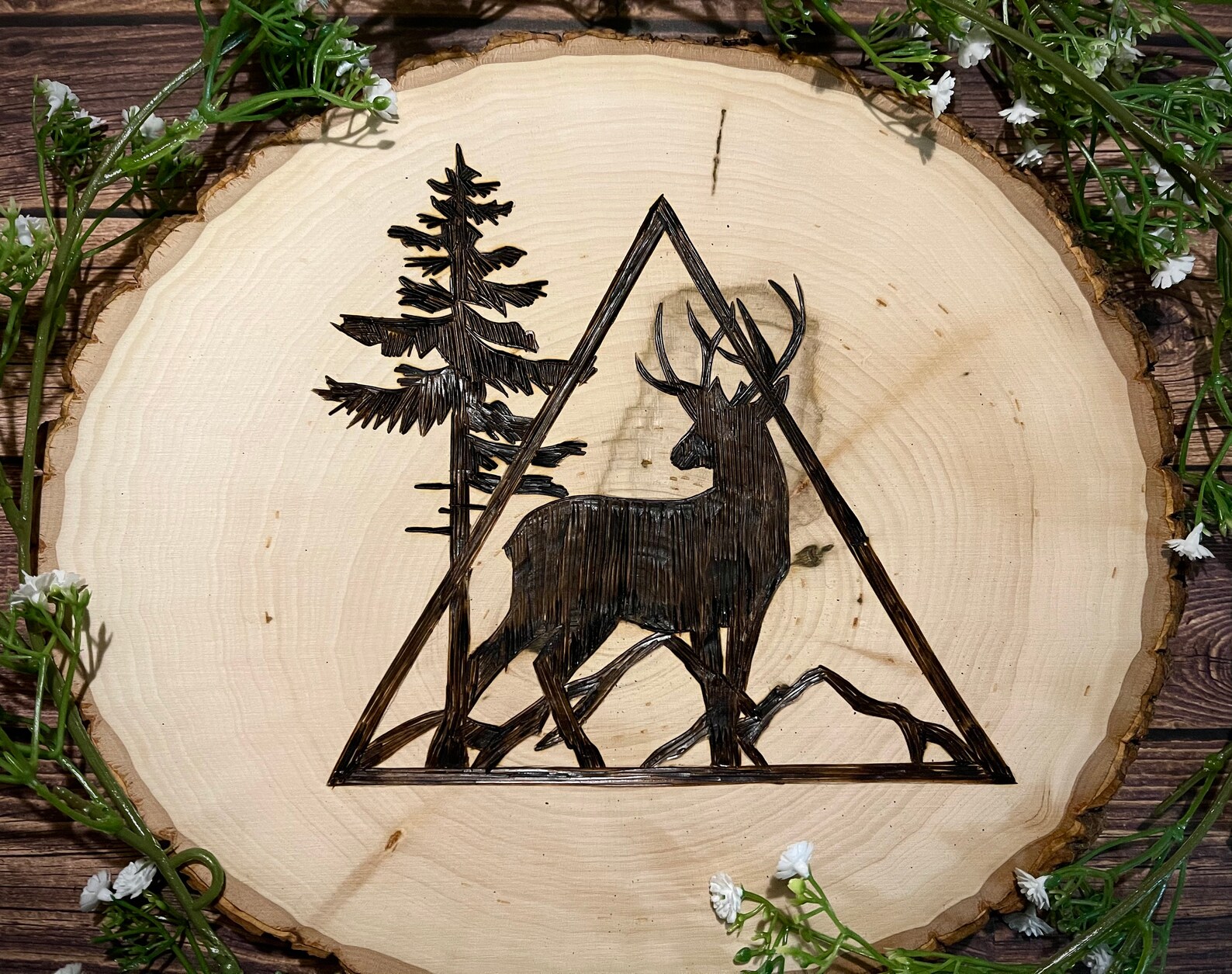 Deer Wood Burning Deer Hunter Decor Birthday Gift Deer Etsy
