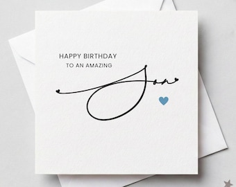 Birthday Card for Son, Adult Son, Teenage Boy, Gift Present from Mum Dad Parents