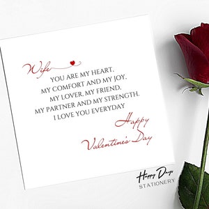 Poème de carte de Saint Valentin pour femme, carte de Saint Valentin pour femme, carte de Saint Valentin personnalisée, cartes de Saint Valentin, Saint Valentin, pour femme