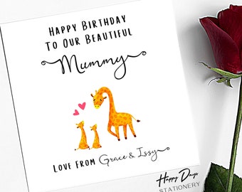 Happy Birthday To Our Mummy Birthday Card for Mummy, Mummy Birthday Card, Card for Mummy From Daughters/Sons/Children, Happy Birthday Mummy