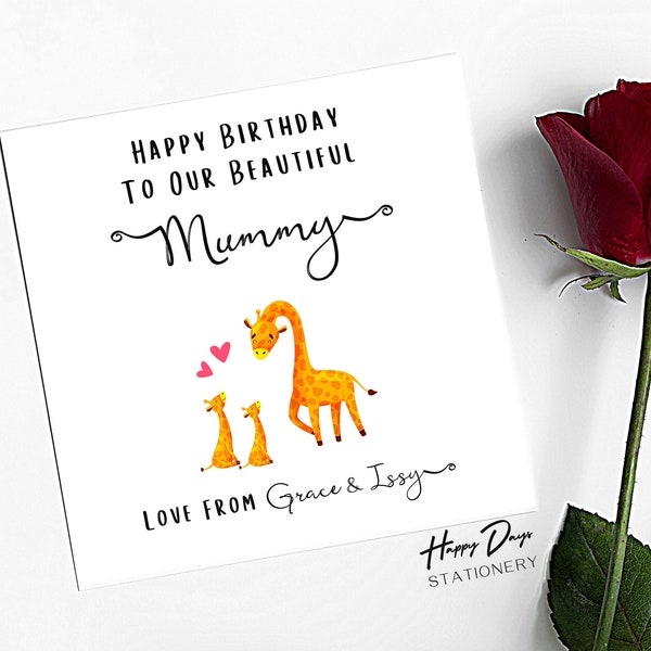 Happy Birthday To Our Mummy Birthday Card for Mummy, Mummy Birthday Card, Card for Mummy From Daughters/Sons/Children, Happy Birthday Mummy