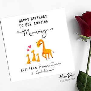 Birthday Card for Mummy Happy Birthday To Our Mummy, Mummy Birthday Card, Card for Mummy From Daughters/Sons/Children, Happy Birthday Mummy