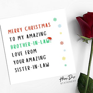 Carte de Noël pour beau-frère, incroyable carte de Noël beau-frère, carte de Noël pour beau-frère, beau-frère, NOËL