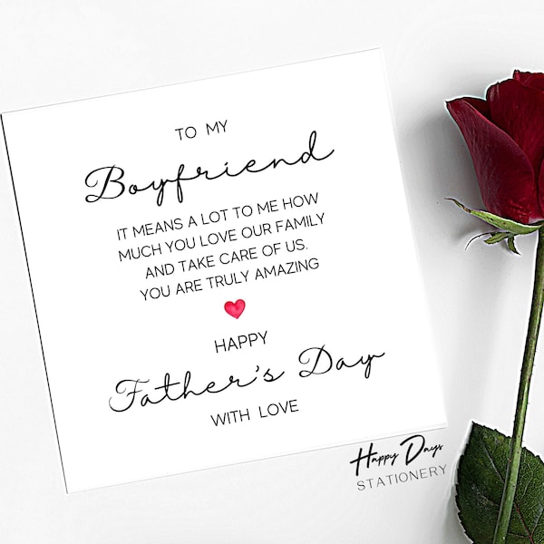 Father's Day Card for Boyfriend, Fathers Day Card from Girlfriend