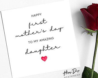 1st Mother's Day Card for Daughter, Daughter Mother's Day Card, First Mother's Day Card, Card for Daughter