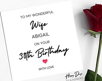 Personalised Happy Birthday to My Amazing Wife Card Happy - Etsy